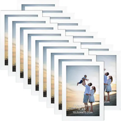 Produktbild von Bilderrahmen Set 18 Stück 6x4 Zoll, weiß, PVC, für Wanddekoration