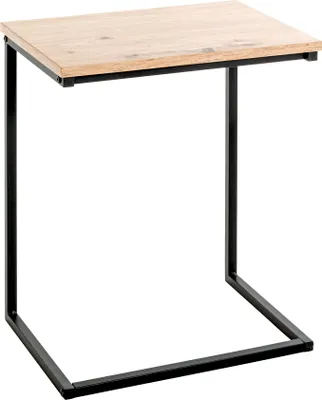 Produktbild von HAKU Beistelltisch Eiche hell, schwarz - MDF, Metall, B/H/T: 40x50x30 cm