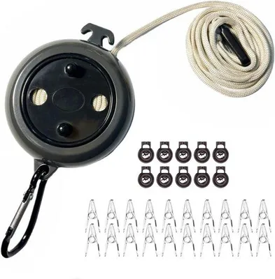 Produktbild von Ausziehbare Wäscheschlauch - 10 m - ideal für Outdoor und Camping - schwarz
