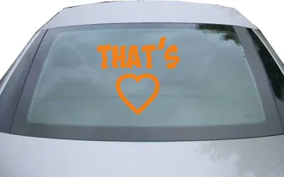 Produktbild von Indigos UG - Aufkleber Heckscheibe & Motorklappe DE6408 - orange - 600x571 mm - that's love - Auto Scheiben Fenster Heckklappe Tuning Racing JDM - Die cut