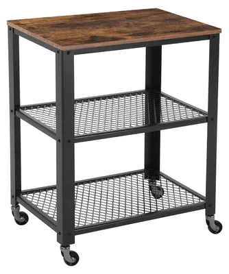 Produktbild von Küchenwagen Vintage Braun-Schwarz - Servierwagen - Lagerregal - 60 x 77,5 x 40 cm