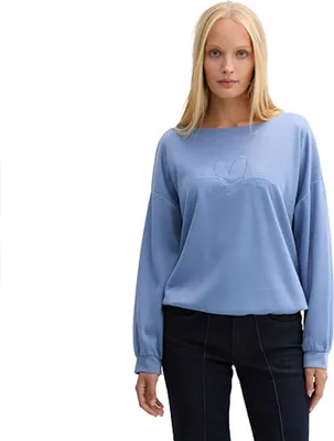 Produktbild von Tom Tailor 1044248 With Embroidery Sweatshirt Blau S Frau Blau S