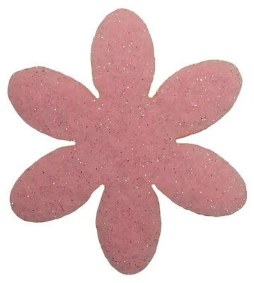 100 Blumen 35 mm, Glitzerfilz, rosa, 18 x 12 x 5 cm