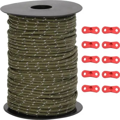 Image de vidaXL Corde de tente réfléchissante avec tendeurs de corde 50 m 3 mm