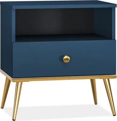 Produktbild von KONSIMO Nachttisch "ARICIA", Marineblau, Holz, ELEGANT, 50x54x34cm