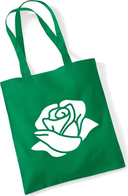 Produktbild von Huuraa Jutebeutel Rose Blüte 10 Liter Kelly Green Baumwolle Tasche Geschenkidee