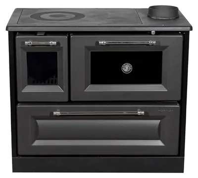 Image de Poêle à bois avec four et plaque de cuisson - 8 kW - Fonte - Compact - Pour maisons et cabanes de jardin