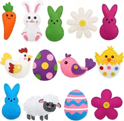 Produktbild von 14-teilige Naissät für Kinder - DIY Bastelset mit Tierformen und Stickbedarf