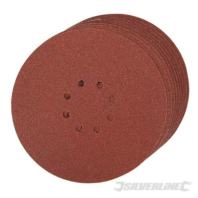 Zdjęcie produktu dla Silverline 274762 Samoprzylepne perforowane tarcze szlifierskie 225 mm, 10 szt