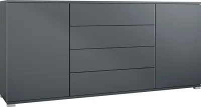 Produktbild von Vladon Sideboard Santo V2, Anrichte mit 2 Türen und 4 Schubladen, Anthrazit matt / Anthrazit matt (166,5 x 75,5 x 35 cm)