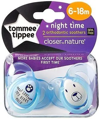 Produktbild von Tommee Tippee Night Time, Baby-Schnuller für die Nacht, Kieferorthopädisch, Silikon