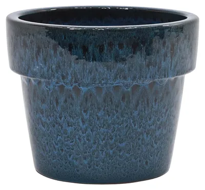 Produktbild von Dehner Blumentopf, rund, Ø ca. 29 cm, Höhe ca. 23 cm, Keramik, glasiert, blau