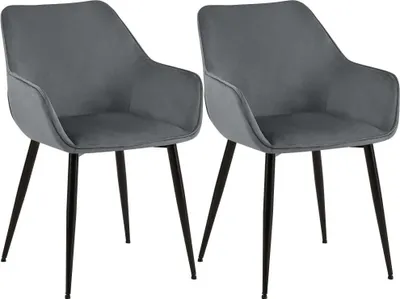 Produktbild von 2-teiliges Esszimmerstuhl-Set – Samtstühle – bequeme Sitzgelegenheiten, moderne Optik