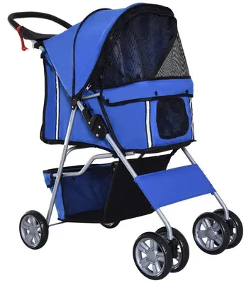 Immagine prodotto di Carrozzina per cani per cani di piccola taglia | Colore: Blu | Dimensioni: 45x75x97 cm