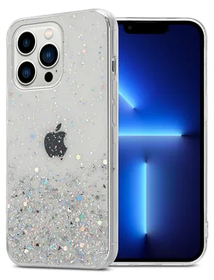 Obrázok produktu pre Cadorabo Puzdro pre Apple iPhone 13 PRO MAX Ochranné puzdro v priehľadnom obale na mobilný telefón TPU puzdro Glitter Cover Case Glitter