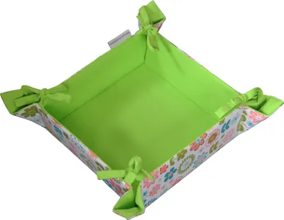 Produktbild von HOMESCAPES Brotkorb Stoff Wendemuster Retro Blumen