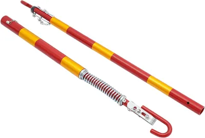 Productafbeelding van Auto Sleepstang - Trekhaak Sleephulp - Voertuig Slepen - Veerbuffers Vangen Schokken Op - 5 Ton Capaciteit - Rood Geel