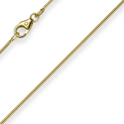 Produktbild von 1mm Kette Collier Schlangenkette aus 585 Gold Gelbgold 40cm Damen Goldkette
