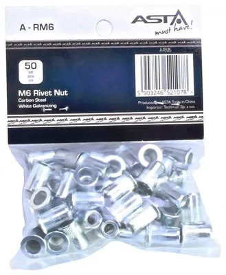 Produktbild von M6 Nietmuttern 50 Stück Flachkopf