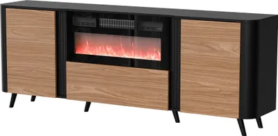 Produktbild von Furniture24 Sideboard 200 X 75 X 39 Cm Kommode Volare Mit Elektrishem Schwarz/Nußbaum