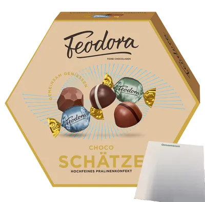 Produktbild von Feodora Pralinen Choco Schätze (170g Schachtel) + usy Block