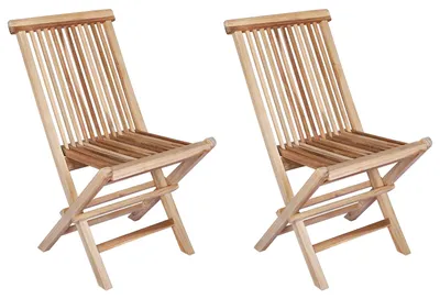 Produktbild von vidaXL Klappbarer Gartenstuhl 2 stk. Natur Massivholz Teak