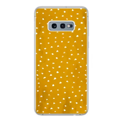 Produktbild von MuchoWow® Handyhülle Schutzhülle Hülle für Samsung Galaxy S10e Tupfen - Orange - Weiß Silikon Softcase Handy Hülle - Handy