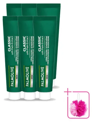 Obrázok produktu pre 6 x Holenie Palmolive Men Classic – Ošetrujúci a osviežujúci – 100 ml – Balenie s 6 kusmi