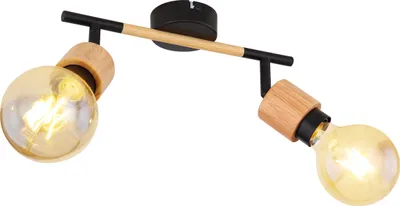Produktbild von Globo Lighting Strahler Metall schwarz matt, 2x E27