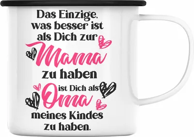 Produktbild von Trendation - Mutter Geschenk Mama Emaille Tasse Muttertag Muttertagsgeschenk Mama Emaille Tasse Spruch Emaille Emaille Tasse Spruch (Schwarz)