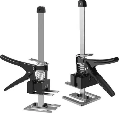 Immagine prodotto di 2 sollevatori manuali, portata fino a 240 kg, supporti telescopici, cavalletti regolabili in altezza
