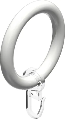 Produktbild von Interdeco Gardinenringe / Rundringe mit Faltenhaken für Gardinenstangen mit 28 mm Ø Weiß, Pack. 10 Stück