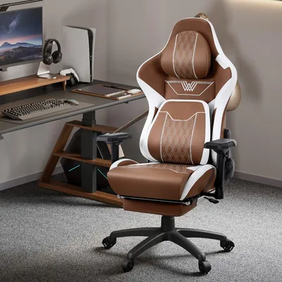 Image de Siège de jeu – Siège de bureau – Fauteuil gamer – Siège ergonomique – Accoudoirs réglables – Avec repose-pieds