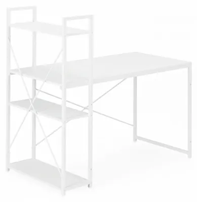 Obrázek produktu pro ModernHome TH-SD-5 Počítačový stůl 120×60 cm, regál se třemi policemi, bílý