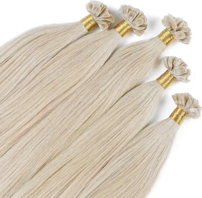 Image de hair2heart Premium Human Hair Extensions straight - 25 mèches 0,8g 40cm 10/1 blond clair cendré