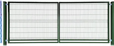 Zdjęcie produktu dla BRAMA 130cm zielona PANELOWA dwa SŁUPKI RAL6005 dwuskrzydłowa 133cm