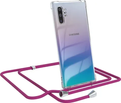 Produktbild von EAZY CASE Handykette kompatibel mit Samsung Galaxy Note 10 Plus, Handyhülle mit Umhängeband, Handykordel, Schutzhülle Clear, Band in Rosa