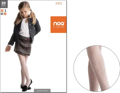 Produktbild von Weiße gepunktete Mädchenstrumpfhose Bianco 146-152