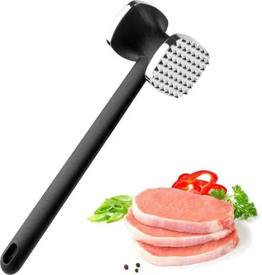 Zdjęcie produktu dla Tłuczek do mięsa 24 cm, stal nierdzewna, dwustronny, srebrny