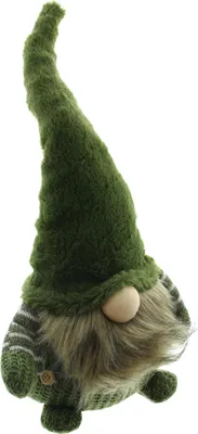 Produktbild von FRANK FLECHTWAREN Deko-Figur Wichtel in grün, 50 cm hoch, mit LED-Beleuchtung, Weihnachtswichtel