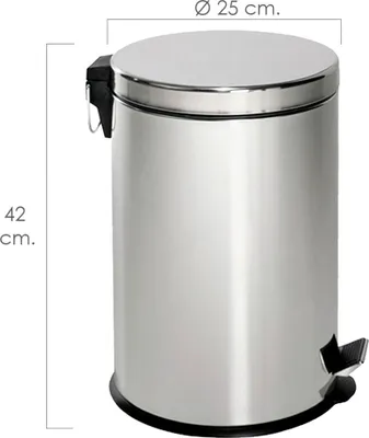 Produktbild von Maurer Edelstahl-Mülleimer 12 Liter Ø 25 x 42 cm.