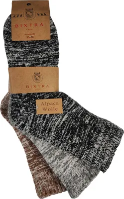Produktbild von 3 Paar Damen Alpaka Socken Wollsocken Wintersocken, Mix1 39-42