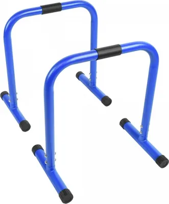 Produktbild von Dip Barren Push-up Stand Bar Fitness Parallettes 73x61cm Calisthenics BLAU
