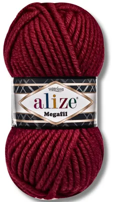 Productafbeelding van Alize 1x 100g Superlana Megafil, dikke wol, effen kleur, geschikt voor haken en breien (Diep bordeauxrood - 390)