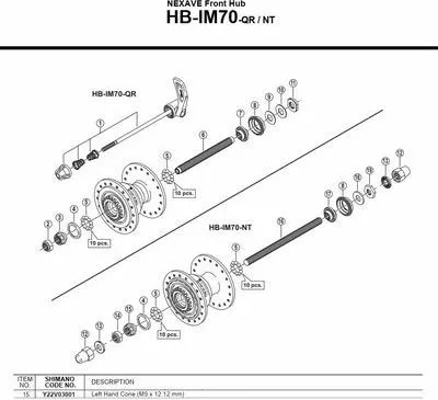 Immagine prodotto di Cono Shimano per HB-IM40 M9 sinistro