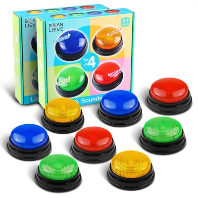 8er-Pack Spiel-Buzzer mit 4 Farben & LED-Lichtern