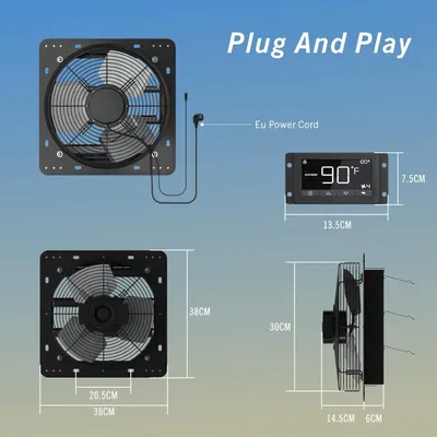 Imagen del producto de Ventilador inteligente de 300 mm con control mediante aplicación, motor EC y sensor para un control climático preciso