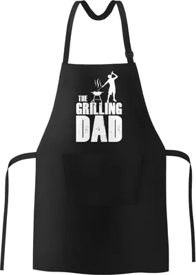 Produktbild von Grill-Schürze für Männer The Grillling Dad Griller Grill-Geschenk Papa Vatertag Parodie Spruch lustig Moonworks® schwarz unisize