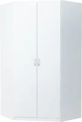 Produktbild von Moderner Kleiderschrank – 106 x 55 x 193 cm – matt – laminierte Spanplatte – 2 Türen – 2 Kleiderstangen – 3 Ablagen – Soft-Kante – Kunststoffgriffe