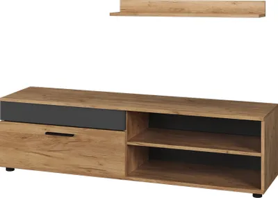 Immagine prodotto di Mobiletto e scaffale Vicco Berno Rovere dorato/antracite con 1 lembo, Model 55460
